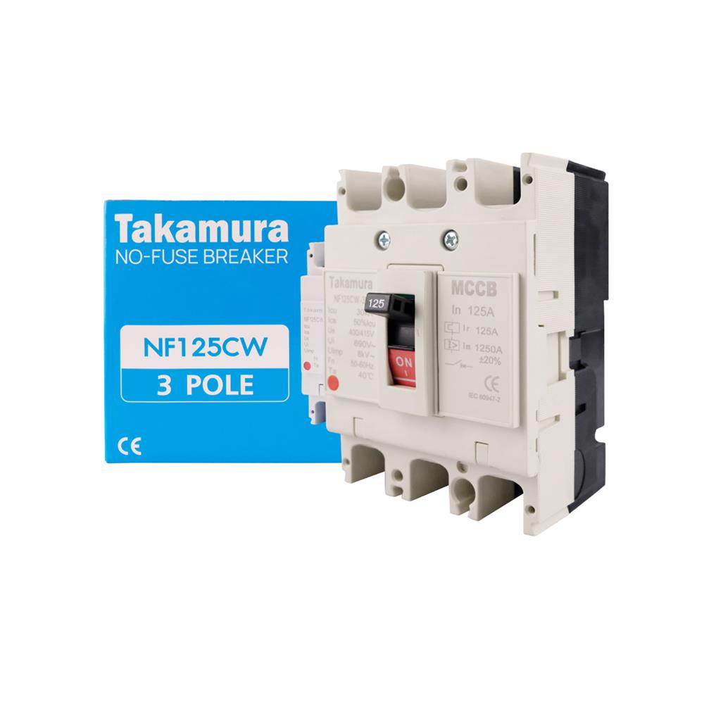 เซอร์กิตเบรกเกอร์ 3 โพล 3 เฟส TAKAMURA TNF125CW 125 แอมป์ 10 KA 380V