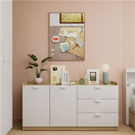 ตู้เตี้ยบานผสม KONCEPT MOLLY 9238229 140 ซม. สีน้ำตาล/ขาว_6