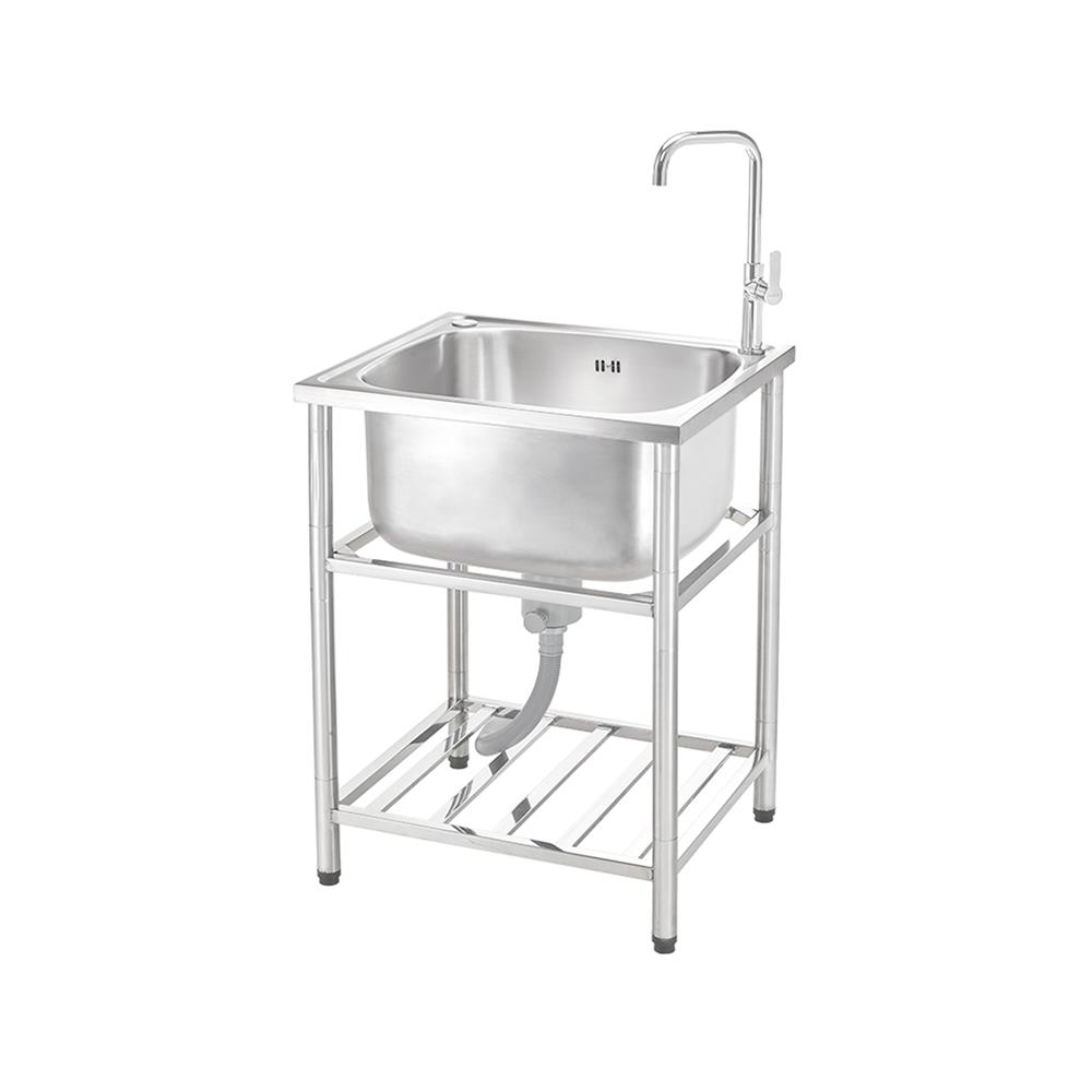 ซิงค์ขาตั้ง 1 หลุม MEX PSL63 สีเงิน