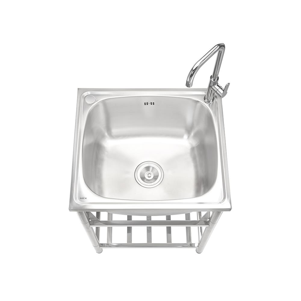 ซิงค์ขาตั้ง 1 หลุม MEX PSL63 สีเงิน