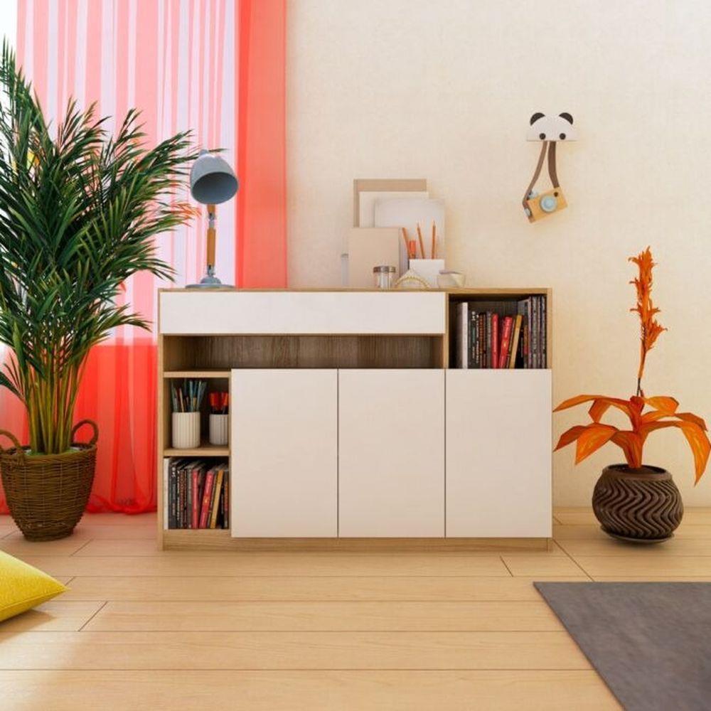 ตู้เตี้ยบานผสม KONCEPT SEENSCAPE 19205301 120 ซม. สีน้ำตาลอ่อน