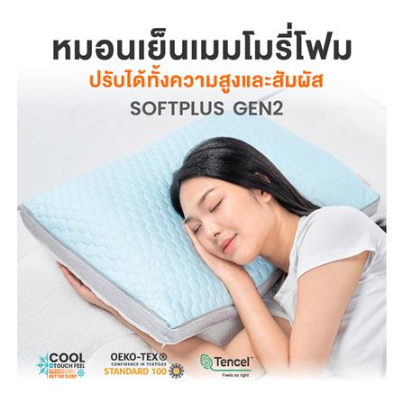 หมอนสุขภาพ เมมโมรี่โฟม ERGOTREND SOFTPLUS GEN2 46x66 ซม. สี WHITE/BLUE_1