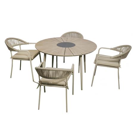 ชุดสนาม 4 ที่นั่ง SPRING SACHA สีน้ำตาล_0