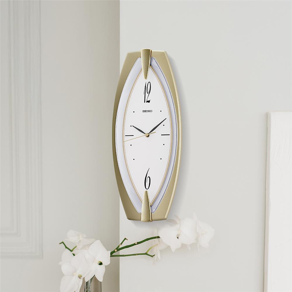 นาฬิกาแขวน SEIKO CLOCKS QXA342T 17.9X7.3 นิ้ว สีทอง