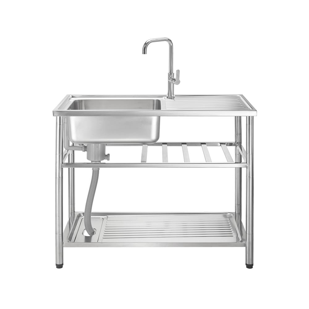 ซิงค์ขาตั้ง 1 หลุม 1 ที่พัก MEX PSC100ML สีเงิน