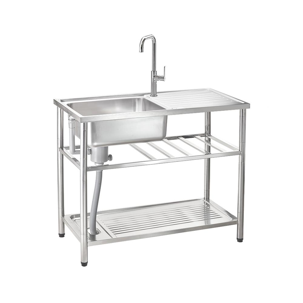 ซิงค์ขาตั้ง 1 หลุม 1 ที่พัก MEX PSC100ML สีเงิน