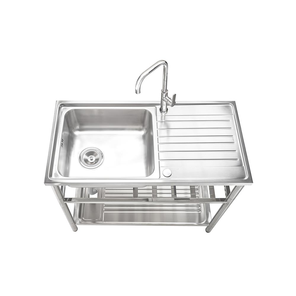 ซิงค์ขาตั้ง 1 หลุม 1 ที่พัก MEX PSC100ML สีเงิน