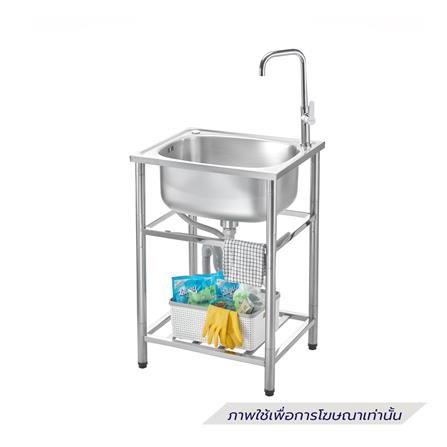 ซิงค์ขาตั้ง 1 หลุม MEX PSE60 สีเงิน_3