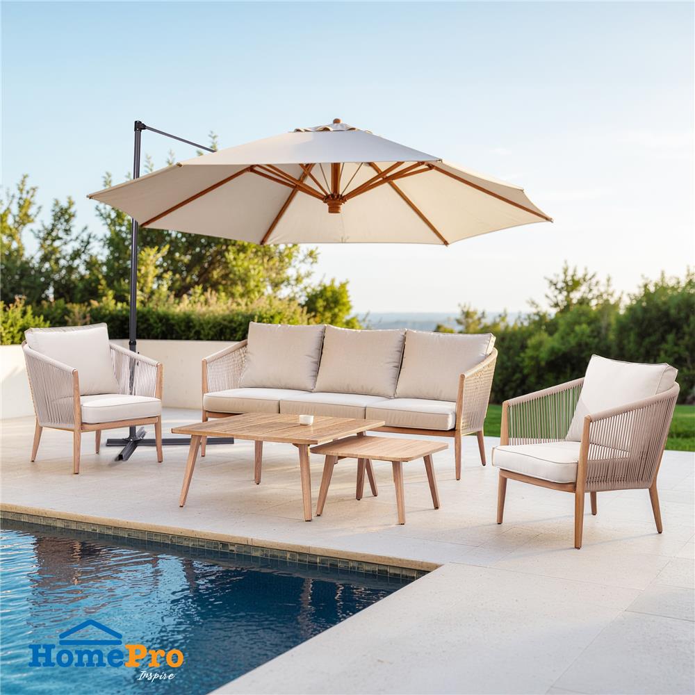 ชุดโซฟาสนาม 5 ที่นั่ง SPRING BELLA สีเบจ