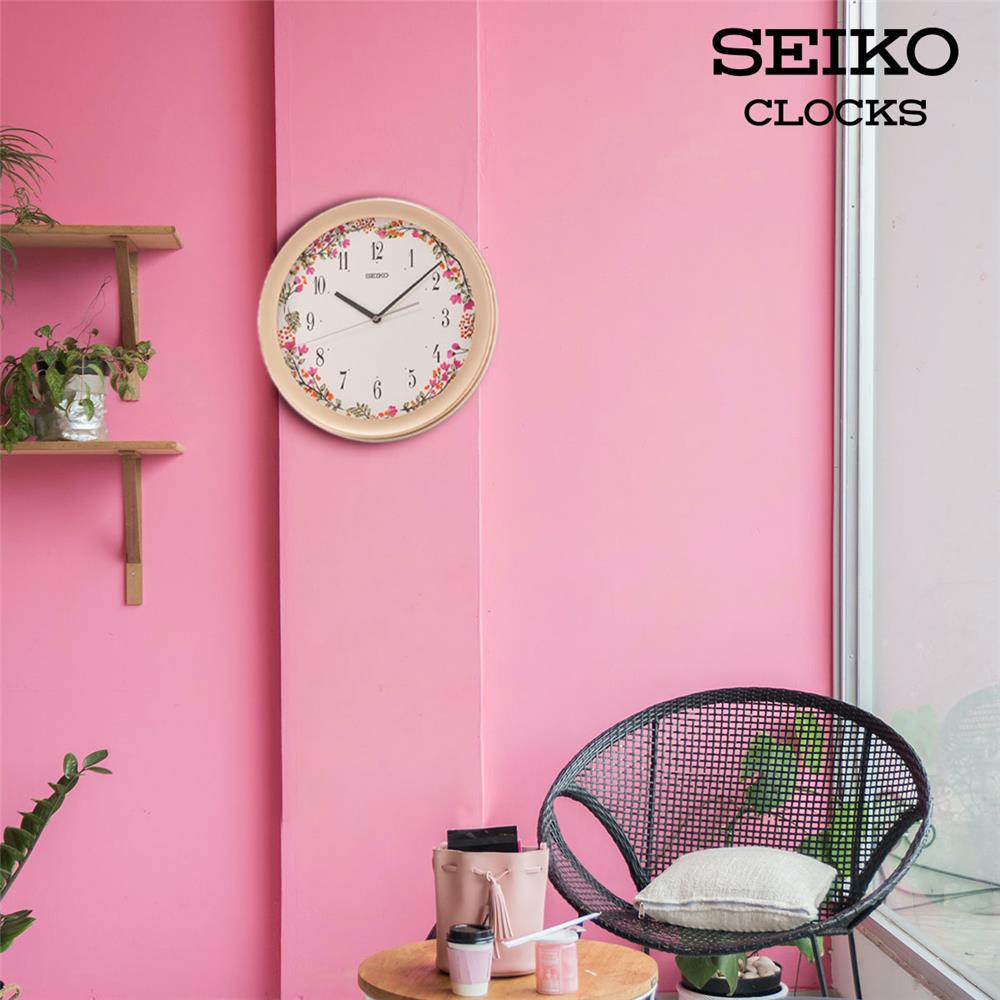 นาฬิกาแขวน SEIKO CLOCKS QXA777P 14.4 นิ้ว สีชมพู