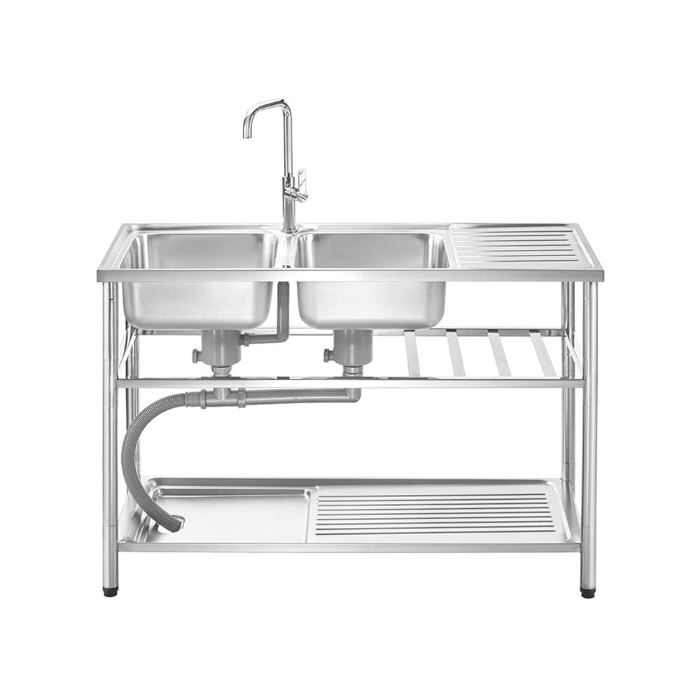 ซิงค์ขาตั้ง 2 หลุม 1 ที่พัก MEX PSC1200ML สีเงิน