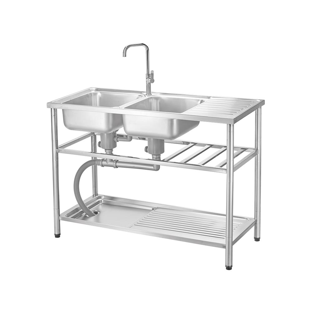 ซิงค์ขาตั้ง 2 หลุม 1 ที่พัก MEX PSC1200ML สีเงิน