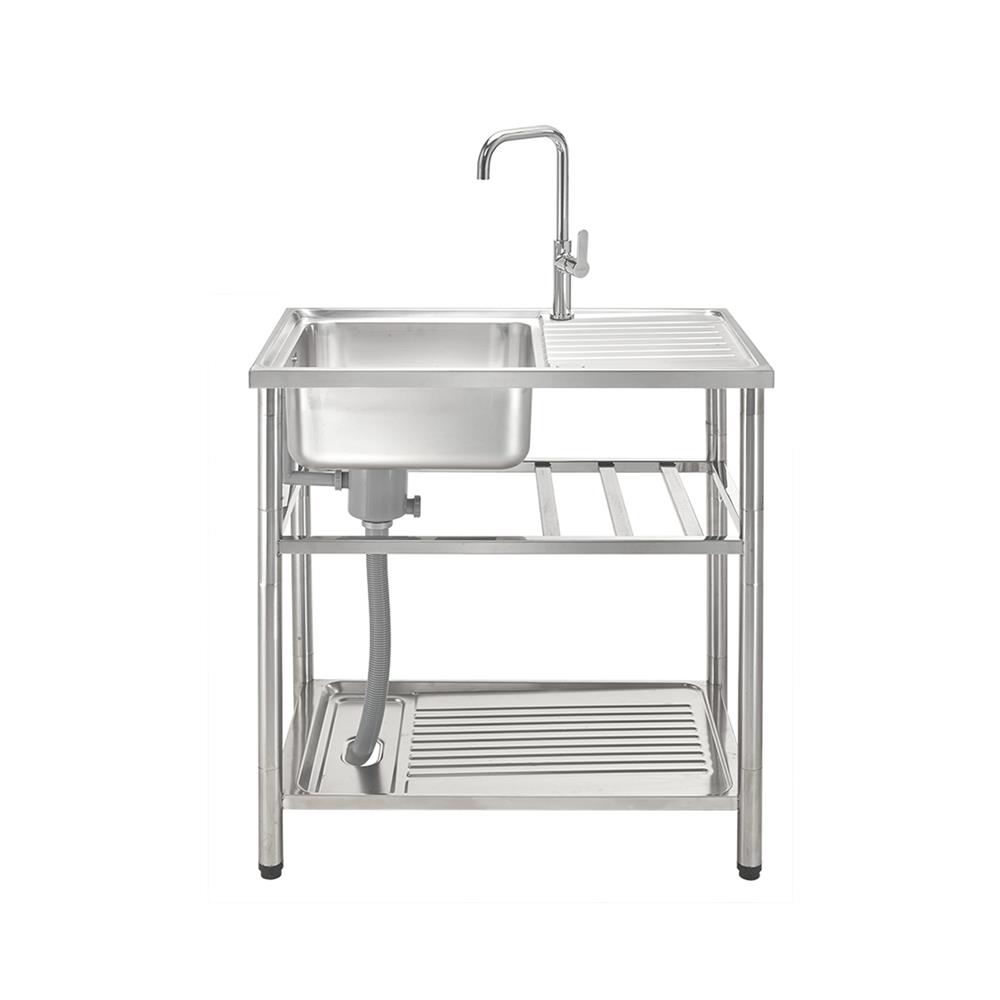 ซิงค์ขาตั้ง 1 หลุม 1 ที่พัก MEX PSC80ML สีเงิน