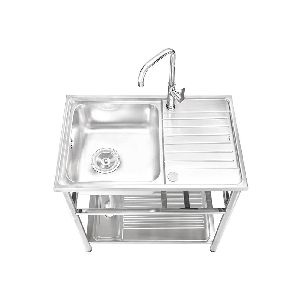 ซิงค์ขาตั้ง 1 หลุม 1 ที่พัก MEX PSC80ML สีเงิน