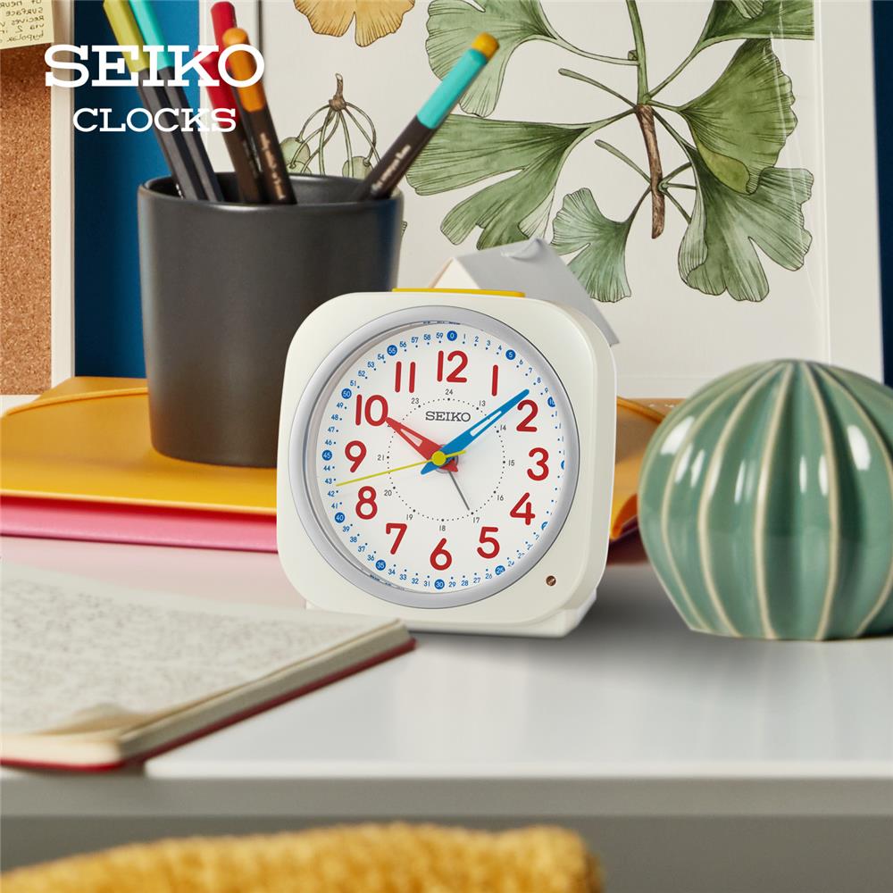 นาฬิกาปลุก SEIKO CLOCKS QHE200W 4.5 นิ้ว สีขาว