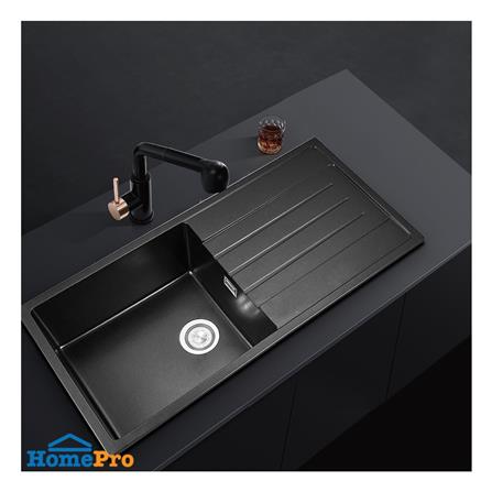 ซิงค์ฝัง 1 หลุม 1 ที่พัก LUCKY FLAME GNS-1051(B) สีดำ_2