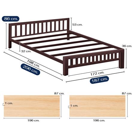 เตียงเหล็ก 6 ฟุต THAIBULL SSTVIE032-180W สีน้ำตาล_7