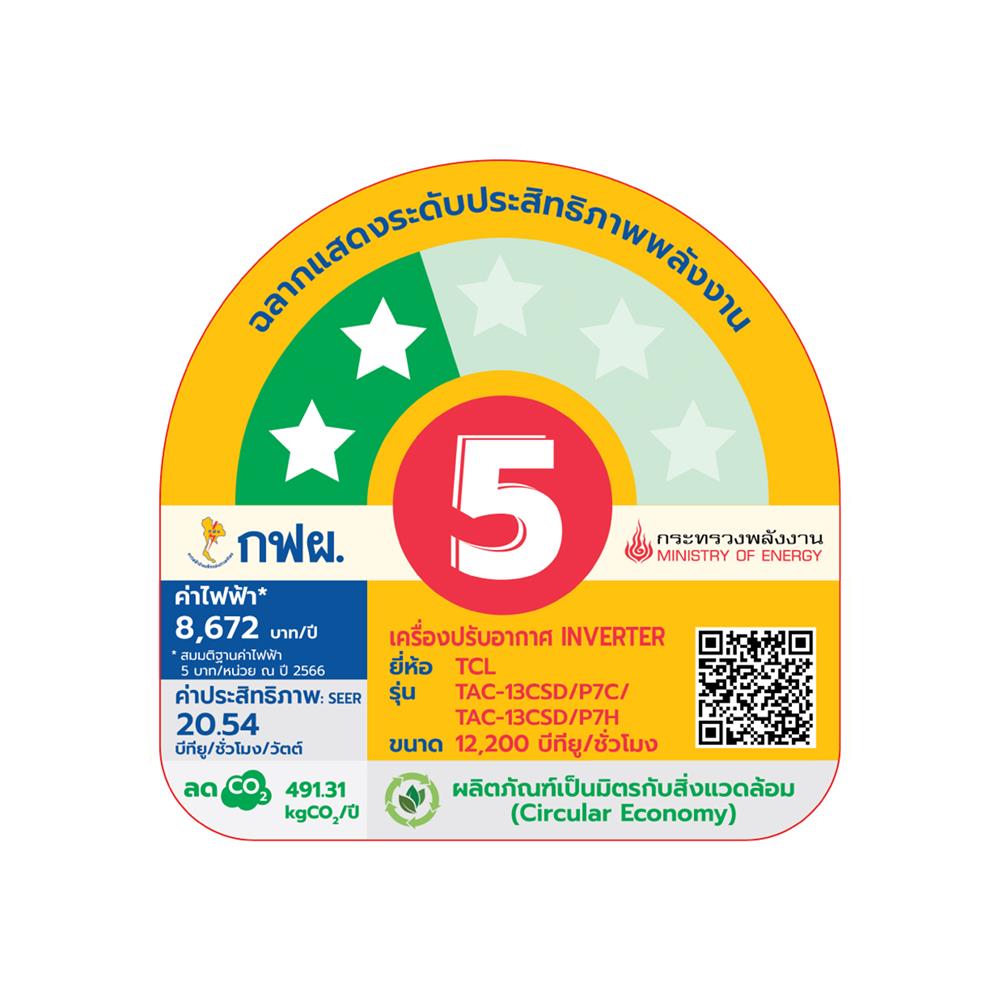 แอร์ผนัง TCL TAC-13CSD/P7 12200 บีทียู อินเวอร์เตอร์