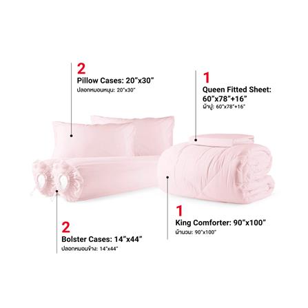 ชุดผ้าปูที่นอน 5 ฟุต (ชุด 6 ชิ้น) FROLINA COTTON BREEZE CBSF002_2