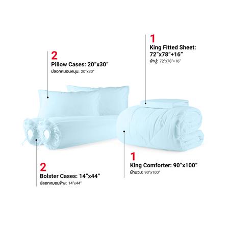 ชุดผ้าปูที่นอน 6 ฟุต (ชุด 6 ชิ้น) FROLINA COTTON BREEZE CBSF004_2