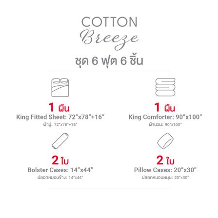 ชุดผ้าปูที่นอน 6 ฟุต (ชุด 6 ชิ้น) FROLINA COTTON BREEZE CBSF005_9