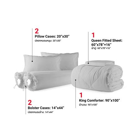 ชุดผ้าปูที่นอน 5 ฟุต (ชุด 6 ชิ้น) FROLINA COTTON BREEZE CBSF005_2