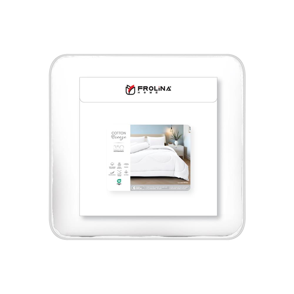 ชุดผ้าปูที่นอน 6 ฟุต (ชุด 6 ชิ้น) FROLINA COTTON BREEZE CBSF001