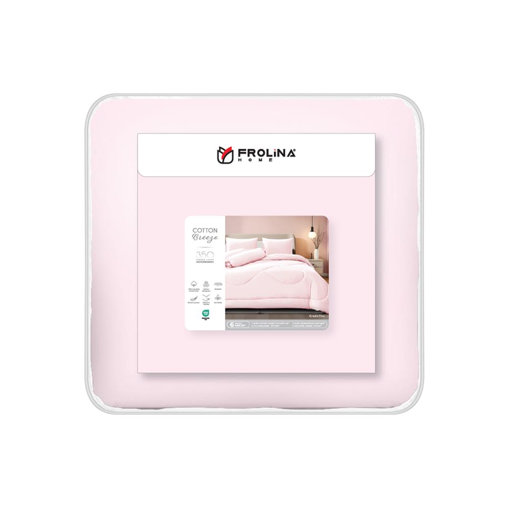 ชุดผ้าปูที่นอน 6 ฟุต (ชุด 6 ชิ้น) FROLINA COTTON BREEZE CBSF002