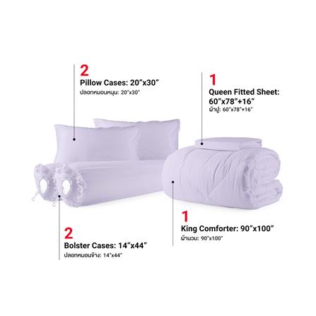 ชุดผ้าปูที่นอน 5 ฟุต (ชุด 6 ชิ้น) FROLINA COTTON BREEZE CBSF003_2