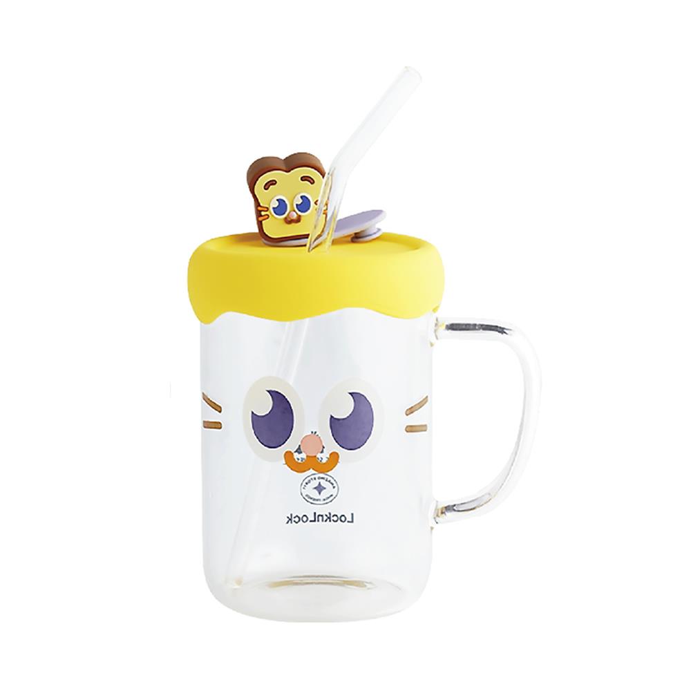 แก้วน้ำ 500 มล. LOCKNLOCK CAFE GLASS BOTTLE สีเหลือง