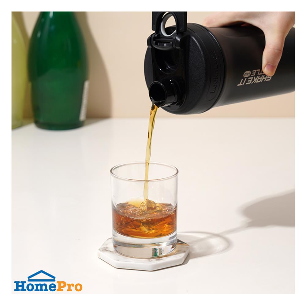 กระติกสุญญากาศ 0.65 ลิตร LOCKNLOCK SHAKE IT BOTTLE PRO STAINLESS สีดำ