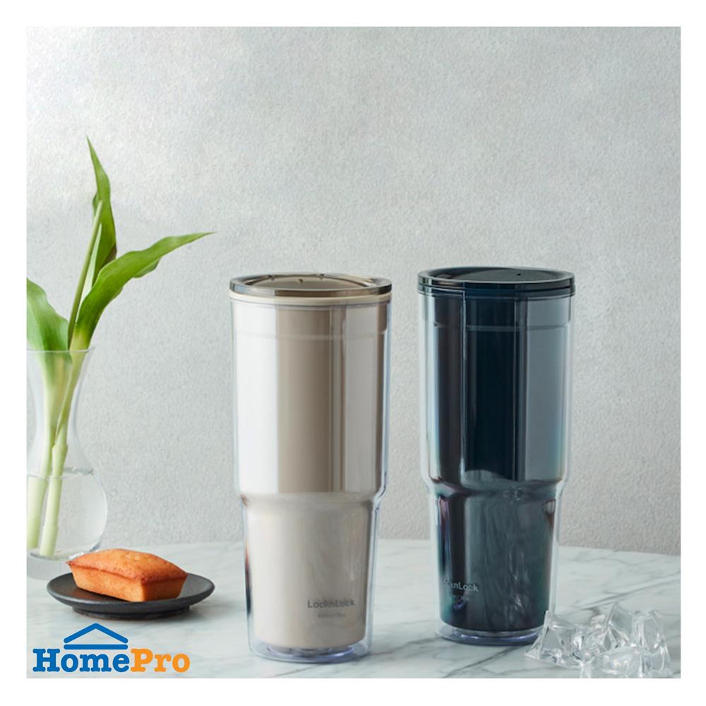 แก้วน้ำพลาสติก 900 มล. LOCKNLOCK DOUBLEWALL COLD CUP สีน้ำเงิน
