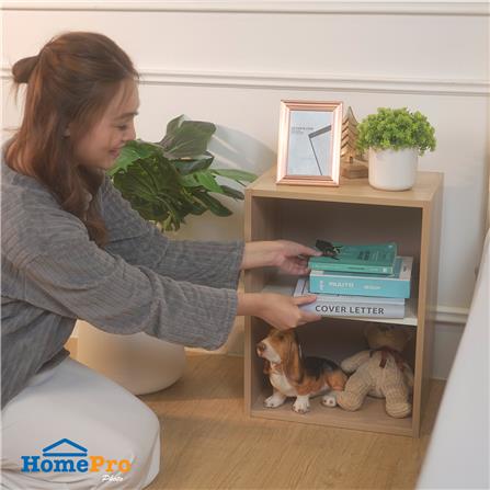 ตู้โล่ง 2 ช่อง FURDINI FINE ลายไม้/ครีมขาวผ้า_5