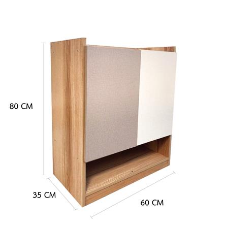 ตู้วางรองเท้า FURDINI FINE 60 ซม. ลายไม้/ครีมขาวผ้า_7