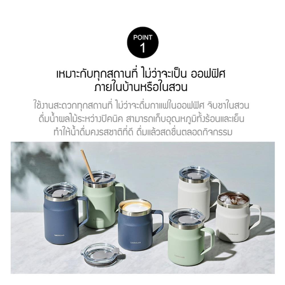 กระติกสุญญากาศ 475 มล. LOCKNLOCK METRO MUG สีม่วง