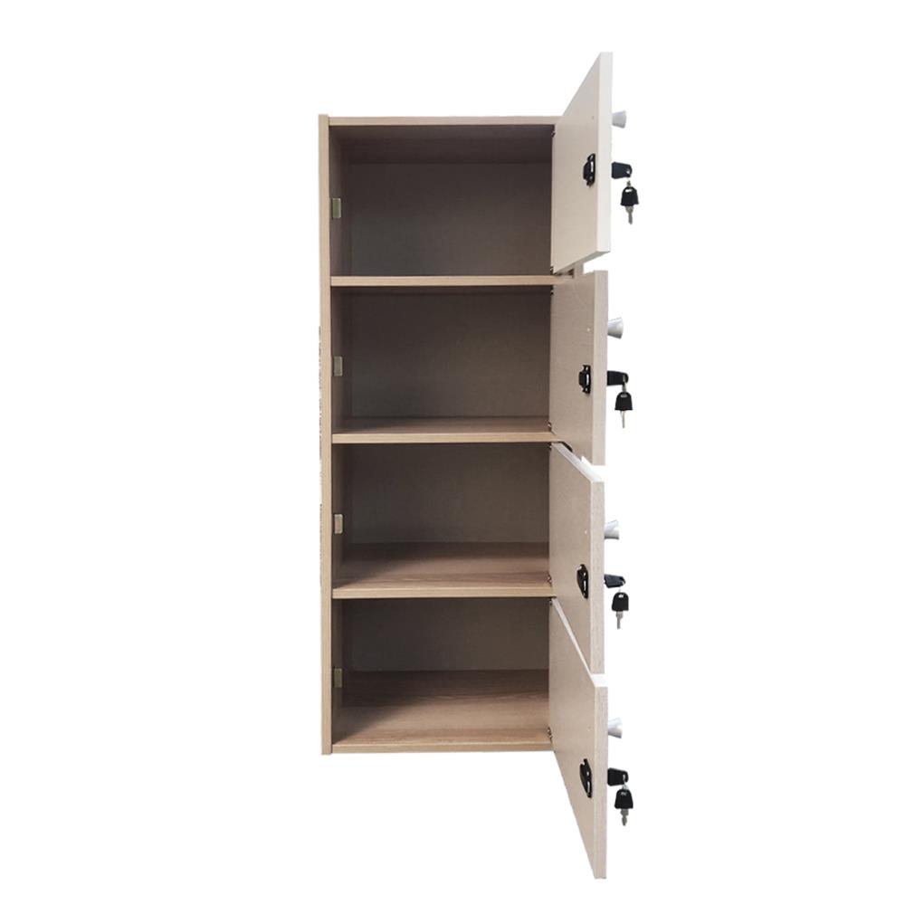 ตู้ล็อกเกอร์ 4 ช่อง FURDINI FINE 40 ซม. ลายไม้/ครีมขาวผ้า