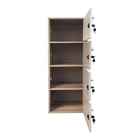 ตู้ล็อกเกอร์ 4 ช่อง FURDINI FINE 40 ซม. ลายไม้/ครีมขาวผ้า_3