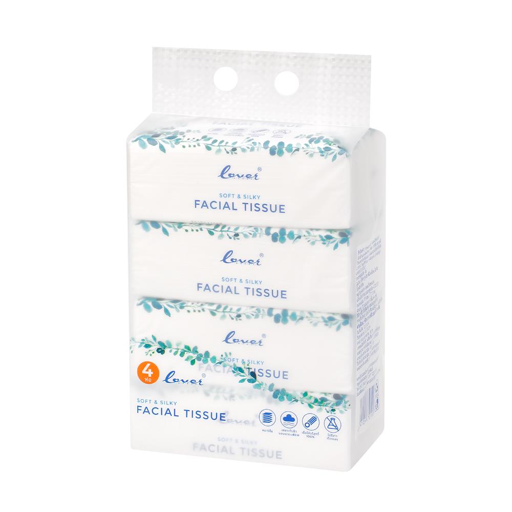 กระดาษเช็ดหน้า LOVER HANDS SOFT & SILKY 70 แผ่น (แพ็ก 4 ห่อ)