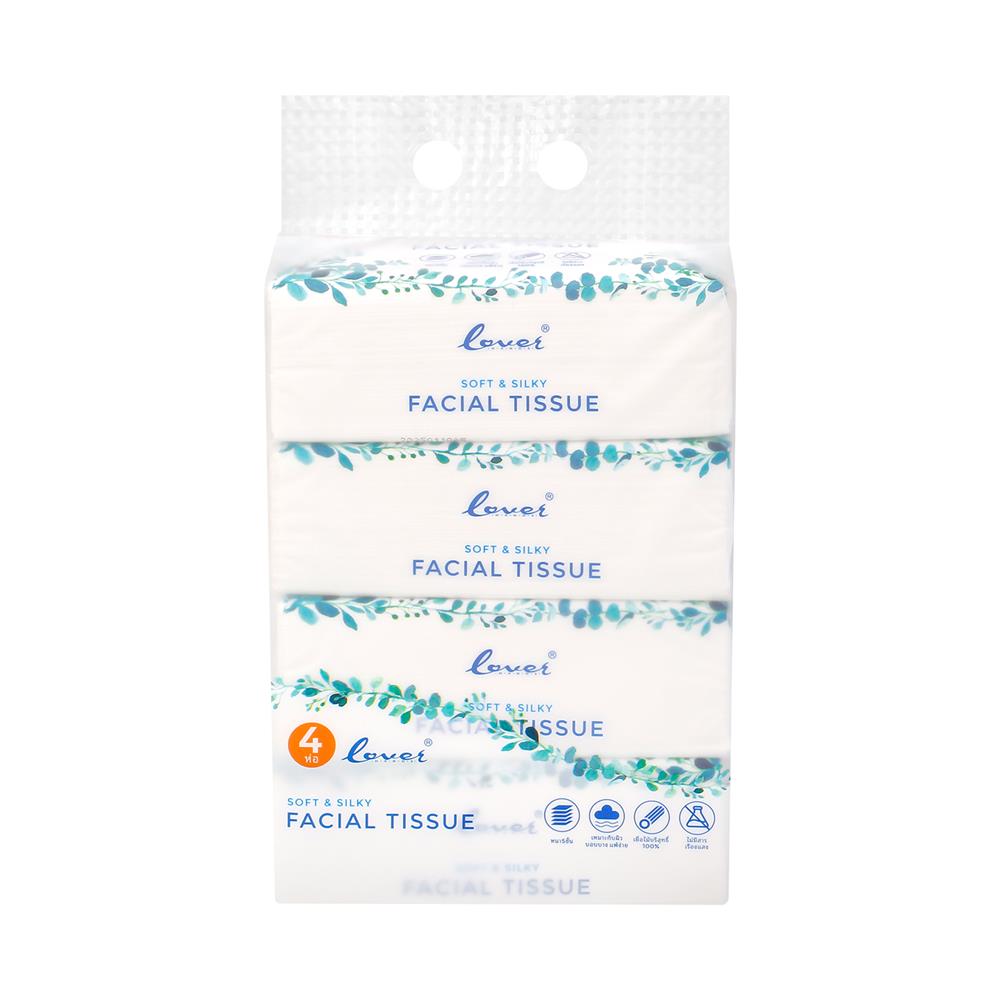 กระดาษเช็ดหน้า LOVER HANDS SOFT & SILKY 70 แผ่น (แพ็ก 4 ห่อ)