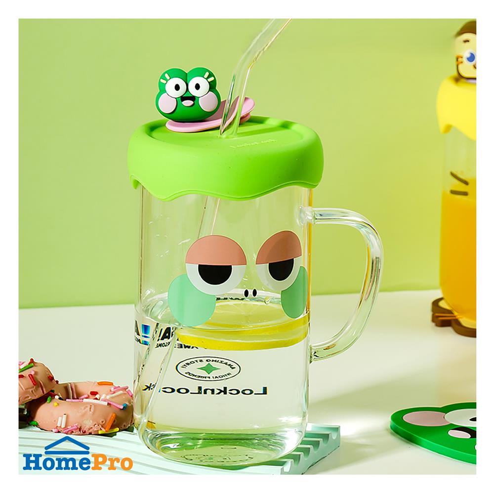 แก้วน้ำ 600 มล. LOCKNLOCK CAFE GLASS BOTTLE สีเขียว