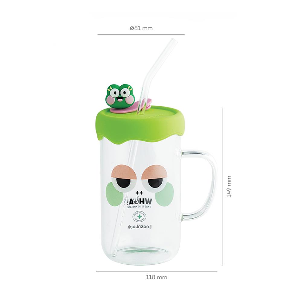 แก้วน้ำ 600 มล. LOCKNLOCK CAFE GLASS BOTTLE สีเขียว