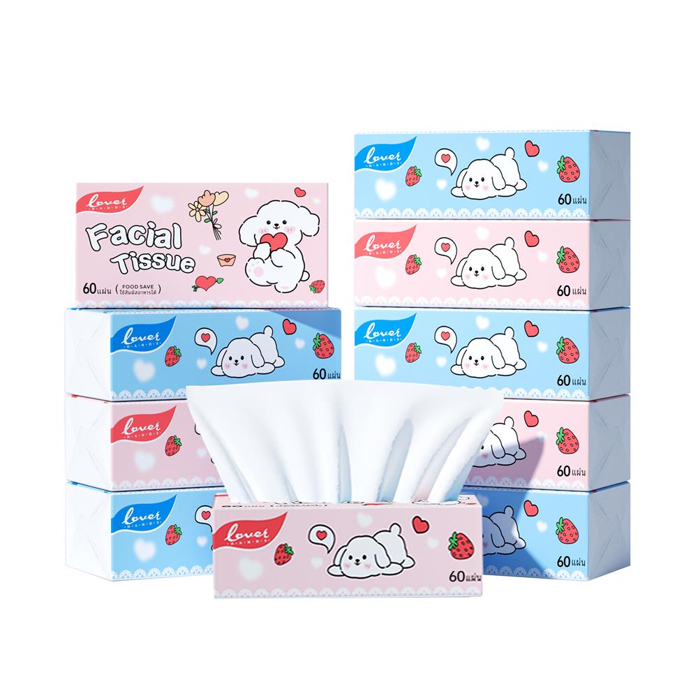 กระดาษเช็ดหน้า LOVER HANDS DOG 60 แผ่น (25 ห่อ/ลัง)