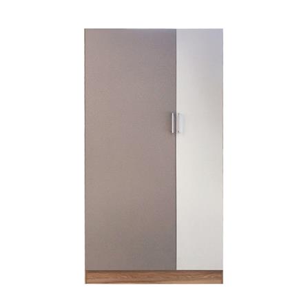 ตู้เสื้อผ้า 2 บานเปิด FURDINI FINE 90 ซม. ลายไม้/ครีมขาวผ้า_0