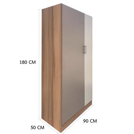 ตู้เสื้อผ้า 2 บานเปิด FURDINI FINE 90 ซม. ลายไม้/ครีมขาวผ้า_6