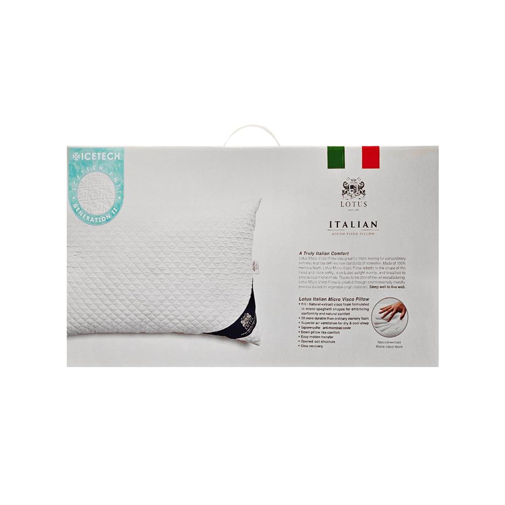 หมอนหนุน เมมโมรี่โฟม LOTUS ITALIAN MICRO VISCO 2.0 20x30 นิ้ว สีขาว