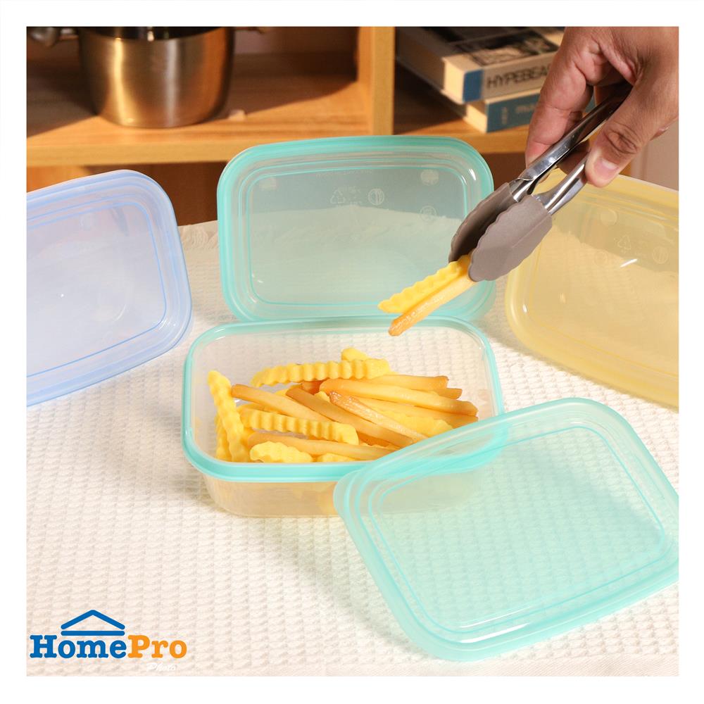 กล่องอาหารเหลี่ยม 0.6 ลิตร KECH NOLA หลากสี (แพ็ก 4 ชิ้น)