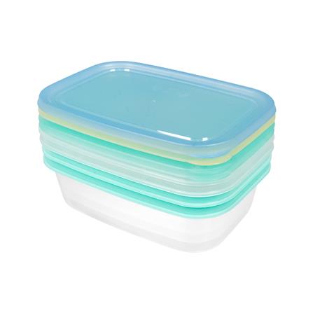 กล่องอาหารเหลี่ยม 0.6 ลิตร KECH NOLA หลากสี (แพ็ก 4 ชิ้น)_1