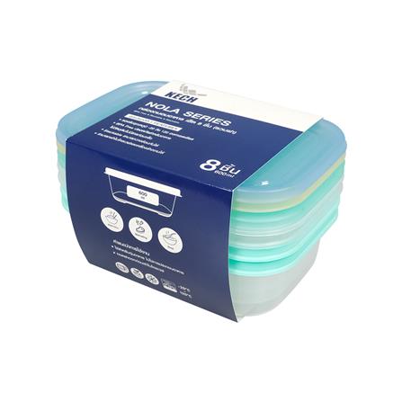 กล่องอาหารเหลี่ยม 0.6 ลิตร KECH NOLA หลากสี (แพ็ก 4 ชิ้น)_3