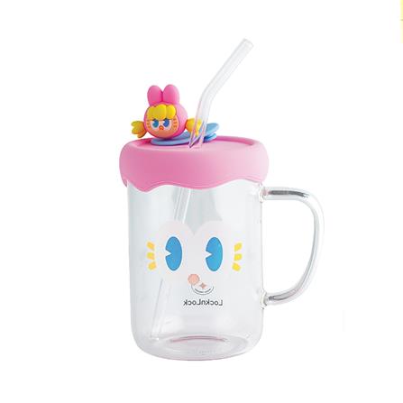 แก้วน้ำ 500 มล. LOCKNLOCK CAFE GLASS BOTTLE สีชมพู_0