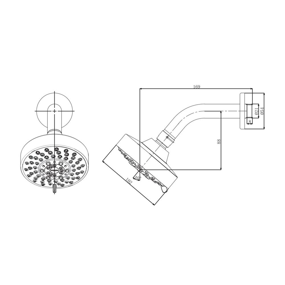 ฝักบัวก้านแข็ง TOTO TBW01013T